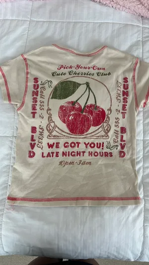 Cute cherry urban outfitters baby doll top thumbnail 4