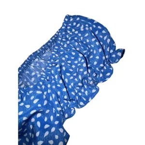 Hello Molly Blue White‎ Print Smocked Mini Dress Puff Sleeve Cottagecore Size S thumbnail 7