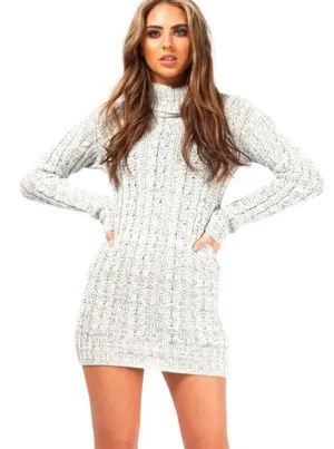 Body By Michelle Knit Turtleneck Sweater Dress thumbnail 1