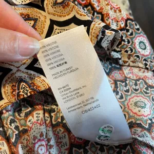 Anthropologie Mixed Print‎ Ruffle V Neck Long Sleeve Hi Low Mini Dress XS thumbnail 7