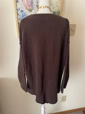 Free People Beach Hailee Henley Sweater in Hot Fudge Brown Size Large thumbnail 8
