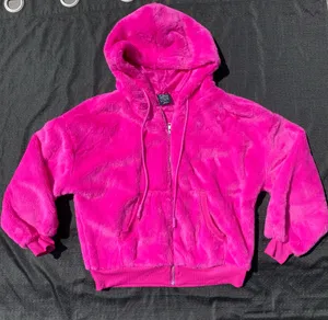 💕NWOT FCT With Love Size Small Hot Pink Faux Fur Hooded Jacket 💕 thumbnail 8