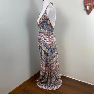 Anthropologie Raga Riviera Vibe Deep V Halter Maxi Dress Medium thumbnail 10