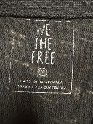 Free People Jordan Tee Carbon Black Cutout V Neck Distressed Slouchy T Shirt M thumbnail 10