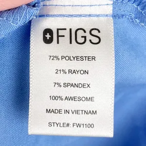 Figs Casma Three-Pocket Scrub Top Ceil Blue Aya Healthcare Embroidered Medium thumbnail 6