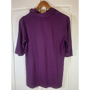 April Cornell Cottagecore Turtleneck Top Womens XXS Pink Knit Short Sleeve‎ Puff thumbnail 4