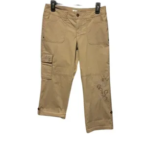 Cache Crop Cargo Pant Rhinestone Stud Adjustable Length Embellished NWT $98 Sz 8 thumbnail 3