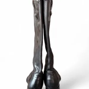 NWT Frye Melissa Button Back Zip Black Leather Riding Boots Women’s Size 8 thumbnail 3