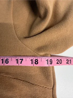 Talbots Camel tan top medium petite stretchy ribbed fall neutral minimal flawed thumbnail 6