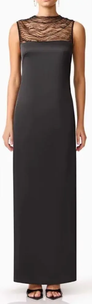NEW ELLIATT Margot Beaded Black Sleeveless Gown Sz XS thumbnail 1