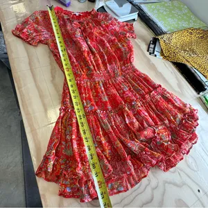 We're All‎ Pretty Girls Boho Summer Floral Elastic Waist Mini Dress Red Small thumbnail 11