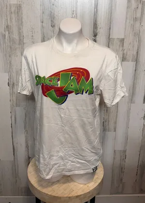 Nike Air Jordan Space Jam 20th Anniversary Graphic T-Shirt Womens Large White thumbnail 1
