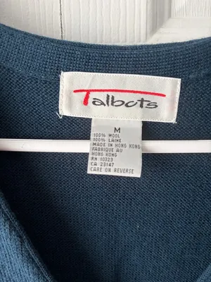Talbots Teal Embroidered Floral Button-Front Vest thumbnail 2