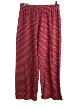 Roller Rabbit Womens Pajama Pants XS Red Hearts Pink Pull On Elastic Lounge Soft thumbnail 1