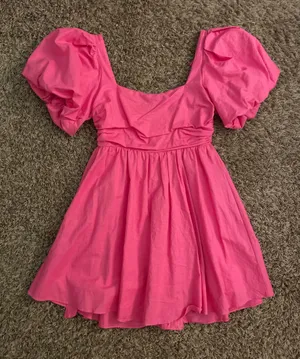 Pink Puff Sleeve Showpo Dress Mini thumbnail 1