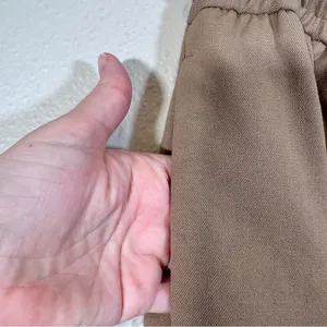 Zara Tan Straight Leg Drawstring Trouser Dress Pants Women’s S Casual Pull On thumbnail 11