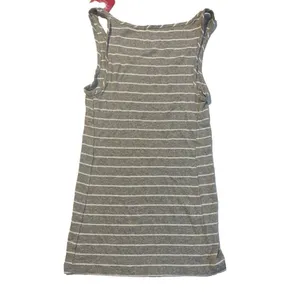 Isabel Maternity Size M Gray and White Stripe Tank Top thumbnail 4