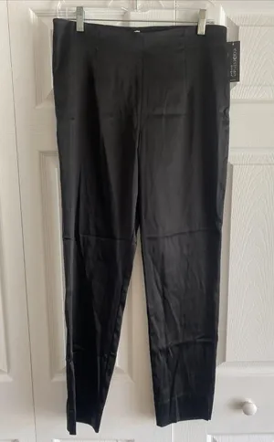 Equestrian Designs Tapered Trousers Womens Size M Black Satin Stretch Pants USA thumbnail 1
