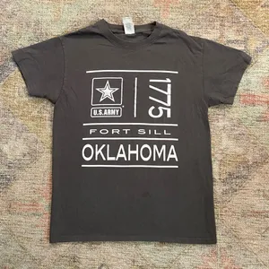 Gildan U.S. Army Fort Sill Oklahoma Grey and White Women’s T-Shirt thumbnail 1