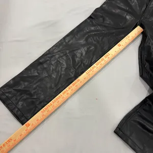 Abercrombie & Fitch 90s Relaxed Vegan Leather Ultra High Rise Pants Black 25 0S thumbnail 12