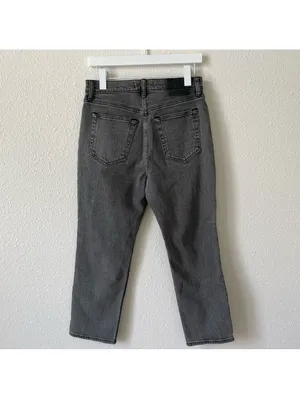 Abercrombie & Fitch The Ankle Straight Ultra High Rise Gray Size 29 / 8 Short thumbnail 2