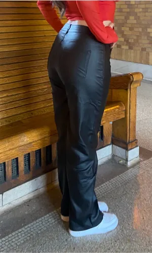 High-Waisted Faux Leather Pants Amazon thumbnail 2
