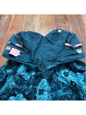 Blush Prom Teal Strapless Teacup Dress Size 12 thumbnail 14