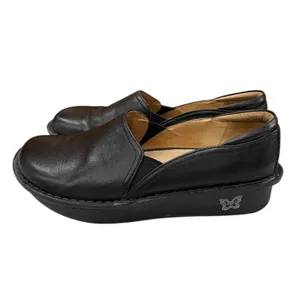 Alegria Debra Black Leather Slip On Nursing Work Shoes Cushioned NonSlip 39 thumbnail 3