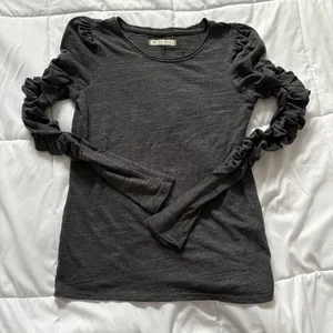 Free People We The Free Gray‎ Long Sleeve Top Blouse Womens Size XS Hippie Boho thumbnail 1