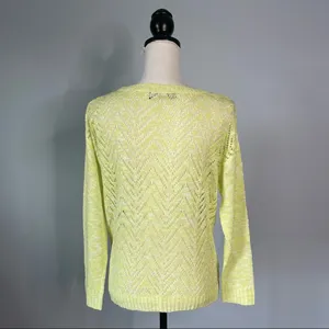 MAK SWEATER | Yellow Lightweight Knit Sweater Sz S thumbnail 5