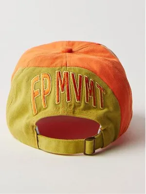 NWT FP Movement by Free People Orange and Olive Embroidered Logo Cap thumbnail 2