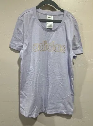 Adidas Women’s Purple and Gold Tee thumbnail 1
