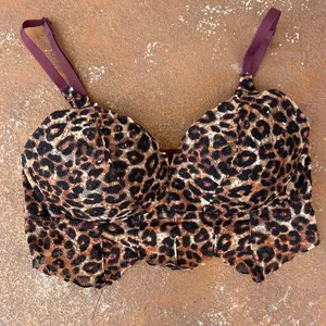 NWOT Victorias Secret Lace Bralette Cheetah Print Small Underwire push up sz xs thumbnail 1