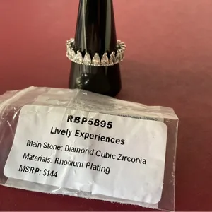 Bomb Party RBP5895 “Lively Experiences” Diamond CZ on Rhodium Size 11 Ring NWT thumbnail 4