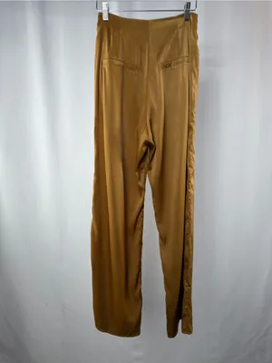 NWT 12th Tribe x The Salty Blonde Halley Wide Leg Satin Trousers in Bronze Small thumbnail 5