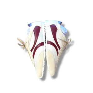 Bibi Lou Mizar Sneakers‎ Women 39 Cream Burgundy Suede Mesh Retro Trainers NEW thumbnail 5
