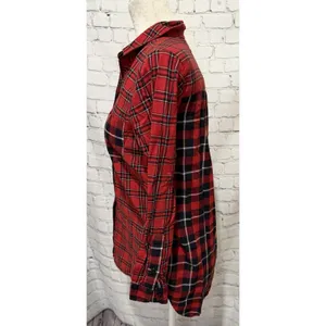 Madewell Classic Patchwork Plaid Ex-Boyfriend Shirt Red Cotton Size XS thumbnail 8