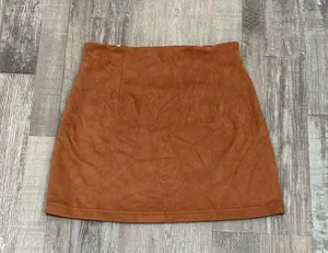 Vegan Suede Micro Mini Skirt Brown Size XS thumbnail 1