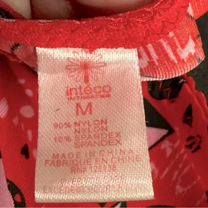 Inteco Intimates Red Pink Black Heart Love Babydoll Nightie Chemise Dress M thumbnail 11
