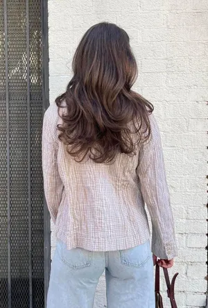 Retro cream and white striped blazer with buttons / fits sz S-L thumbnail 3