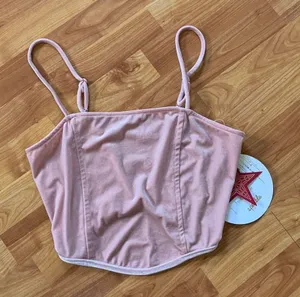 Mixed Threads Pink Crop Top with pearls in‎ the back thumbnail 1