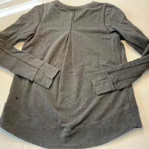 Lululemon Exhalation Pullover Heathered Black Women Sz 2/4 thumbnail 8