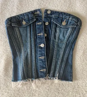ZARA Denim Tube Top thumbnail 1