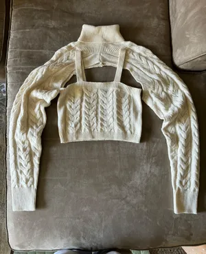 SheIn 2 Piece Knit Sweater Tank Top Set thumbnail 2