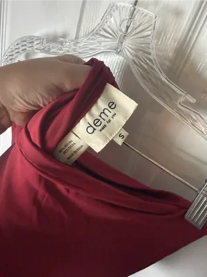 DEME by Gabriella Dahlia Strapless Dress in Maroon S thumbnail 8