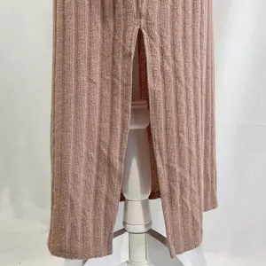 Floret Studios New Twist Open Back Long Sleeve Ribbed Sweater Dress Mocha thumbnail 9