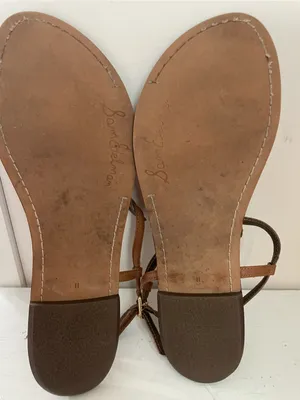 Sam Edelman Classic Brown Leather T-Strap Women’s Sandals Size 11 thumbnail 3
