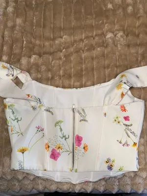 White Fox Crop Corset Boutique Top thumbnail 2