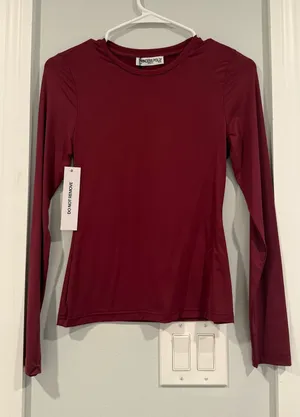 Princess Polly Arnim Long Sleeve Top Wine Red thumbnail 1