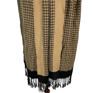 Valentin Fraas Unisex Fringe Scarf Brown Plaid Cozy Winter Blanket Wrap thumbnail 3